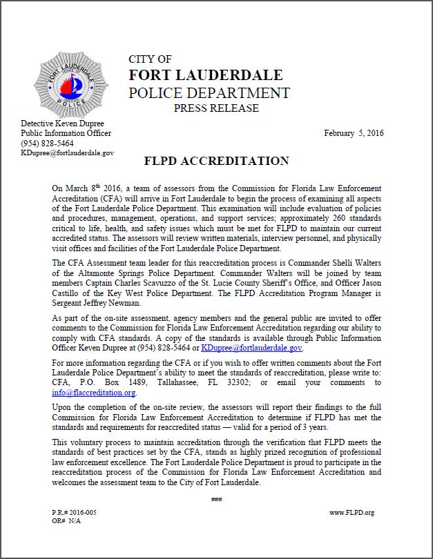 FLPD Accreditation